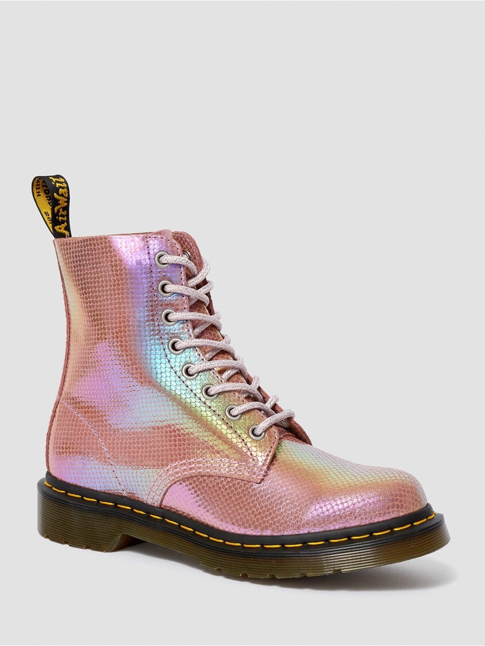 Dr. Martens 1460 Iridescent Pink Leather Lace-Up Combat Boot
